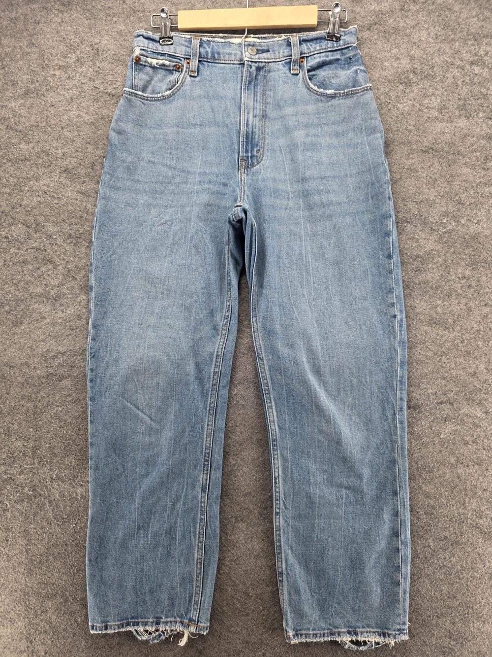 Abercrombie & Fitch Jeans Womens 4 Blue Ankle Ultra High Rise Distressed